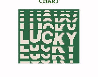 Lucky Needlepoint Pattern - Color Stitch Chart (PDF Download)