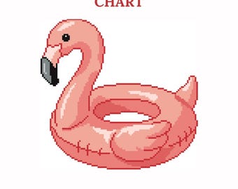 Flamingo Float - Needlepoint Chart - instant download