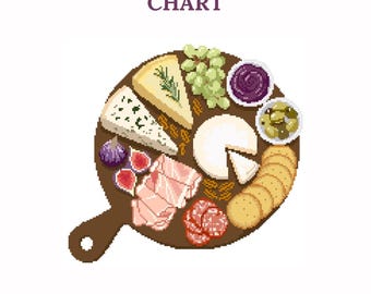 Charcuterie Board - Needlepoint Chart - instant download
