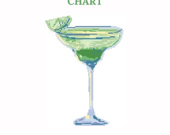 Margarita Glass - Needlepoint Chart - instant download