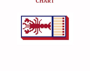 Lobster Matchbox - Needlepoint Chart - instant download