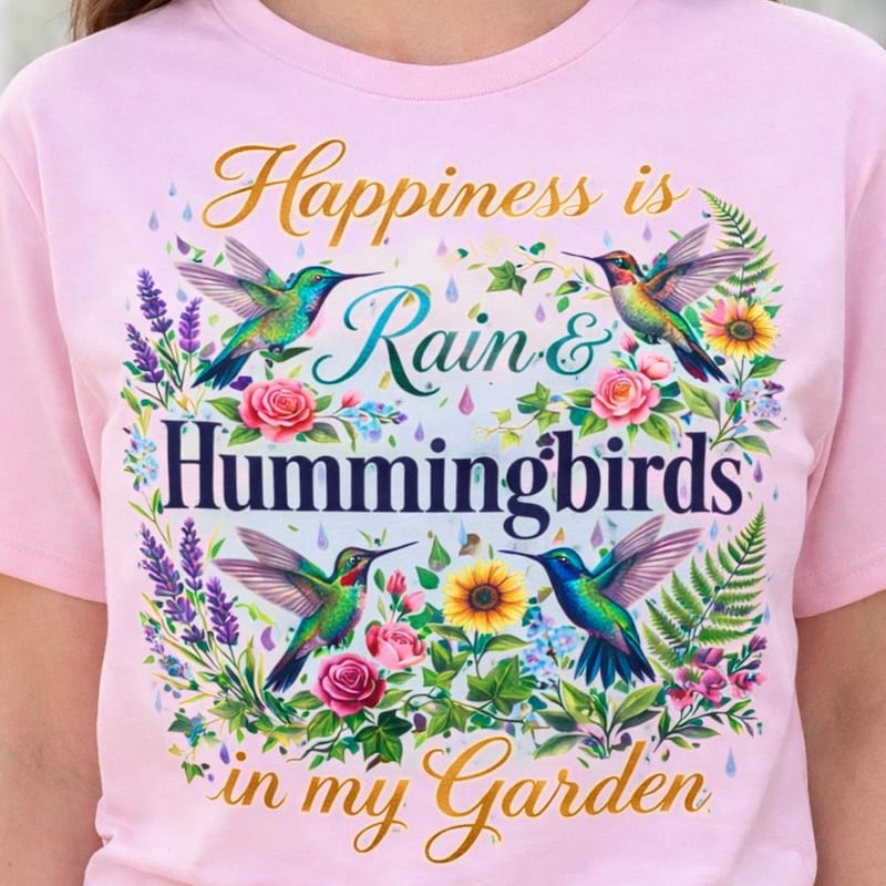 Happiness is Rain & Hummingbirds Tee