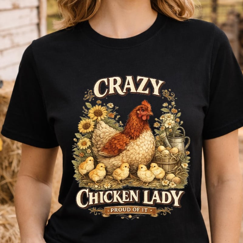 Crazy Chicken Lady Shirt Women Funny Chicken Mom Tee