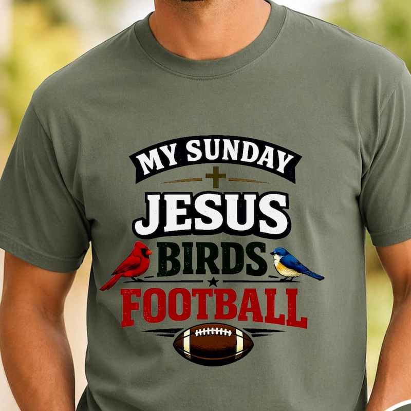 Christian Dad Shirt Jesus Birds Football Faith Gift