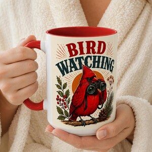 Lustige Tasse für Vogelbeobachter, „Weil Menschen anstrengend sind“, Kardinalmeise-Tasse, Geschenk für Vogelbeobachter, Kaffeetasse für Vogelliebhaber, 440 ml Tasse