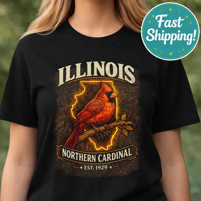 Illinois Northern Cardinal Shirt State Bird Tee