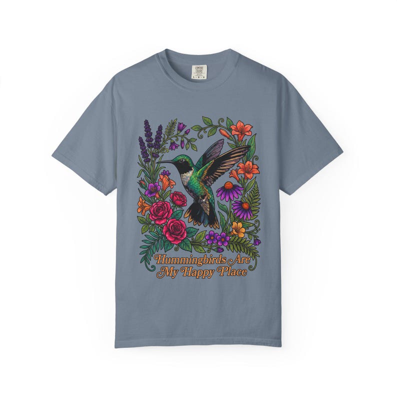 Hummingbird Shirt, Hummingbirds Are My Happy Place Tee, Bird Lover Gift image 10