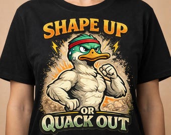 Maglietta divertente con uccello / Anatra in palestra / Maglietta umoristica per l'allenamento / Regalo per il fitness