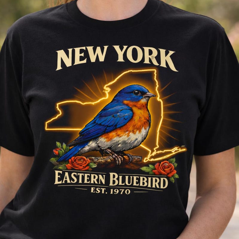 New York Eastern Bluebird Shirt NY State Bird Tee