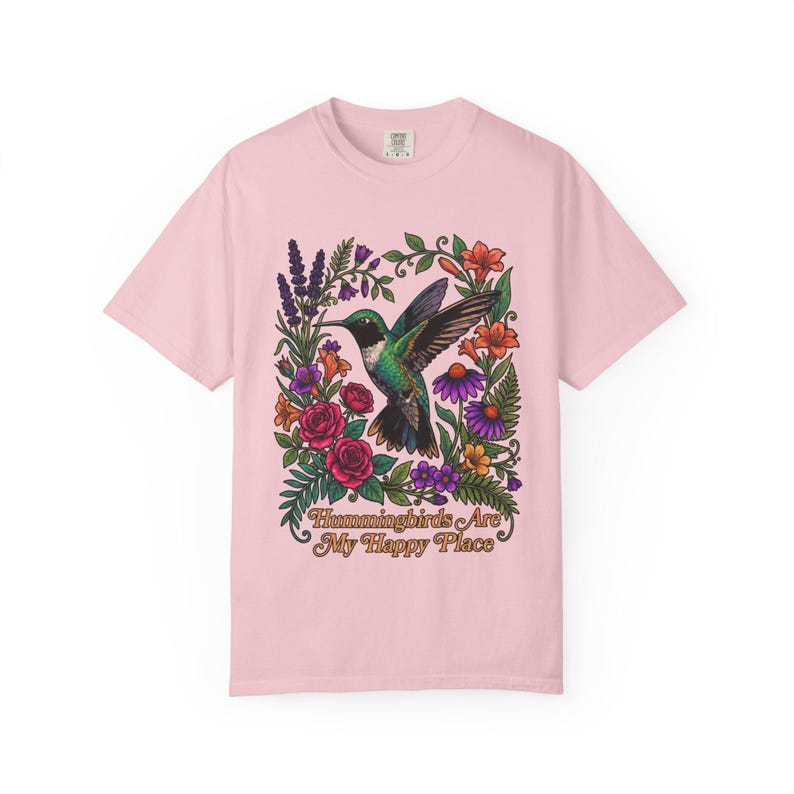 Hummingbird Shirt, Hummingbirds Are My Happy Place Tee, Bird Lover Gift image 15
