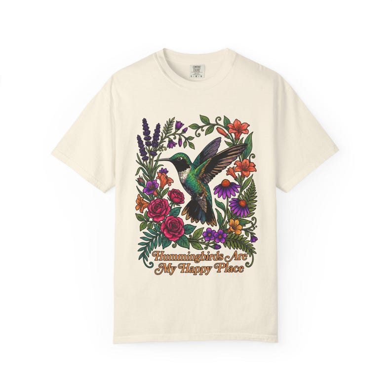 Hummingbird Shirt, Hummingbirds Are My Happy Place Tee, Bird Lover Gift image 8