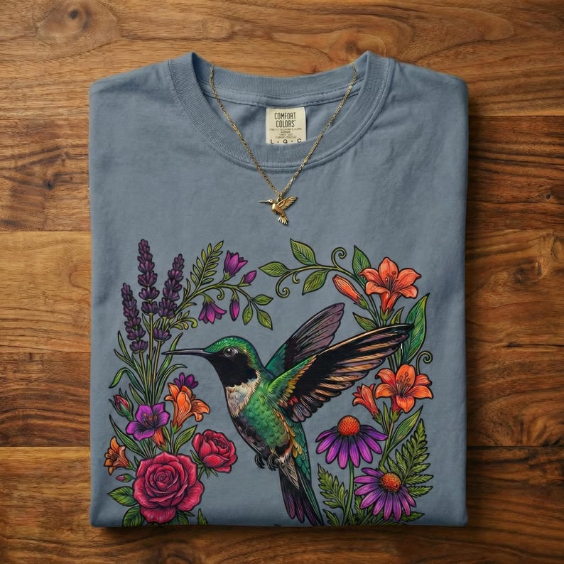 Hummingbird Shirt, Hummingbirds Are My Happy Place Tee, Bird Lover Gift image 4