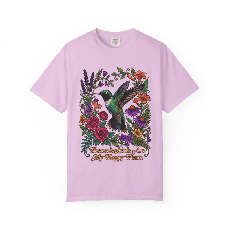 Hummingbird Shirt, Hummingbirds Are My Happy Place Tee, Bird Lover Gift image 14