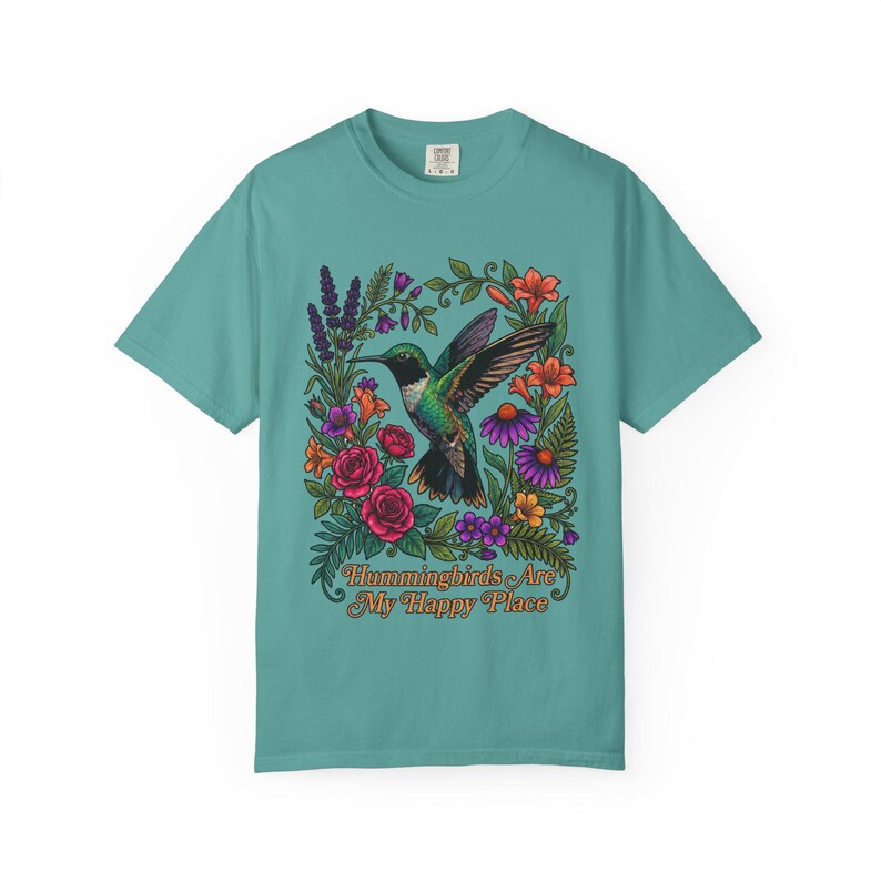 Hummingbird Shirt, Hummingbirds Are My Happy Place Tee, Bird Lover Gift image 9