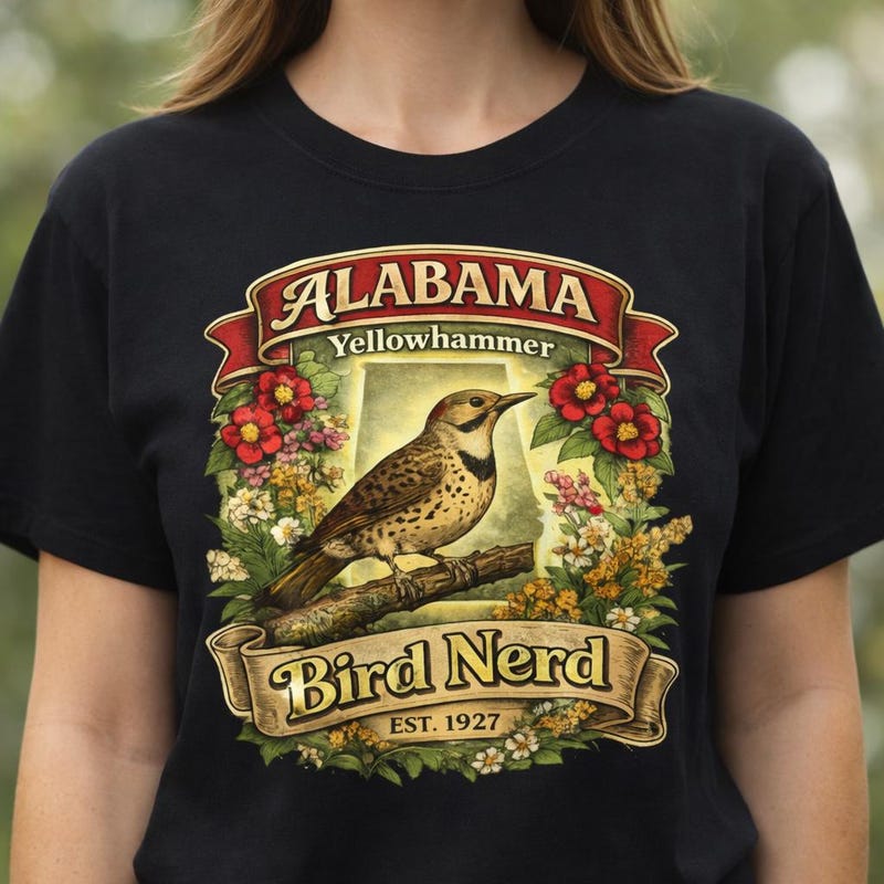 Alabama State Bird Shirt Yellowhammer Birdwatching Tee