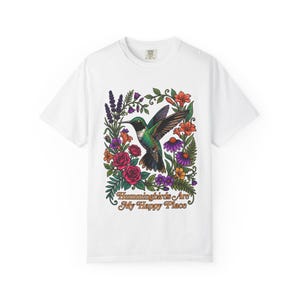 Hummingbird Shirt, Hummingbirds Are My Happy Place Tee, Bird Lover Gift image 7
