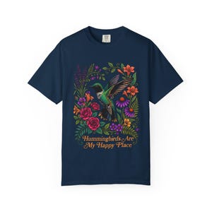 Hummingbird Shirt, Hummingbirds Are My Happy Place Tee, Bird Lover Gift image 11