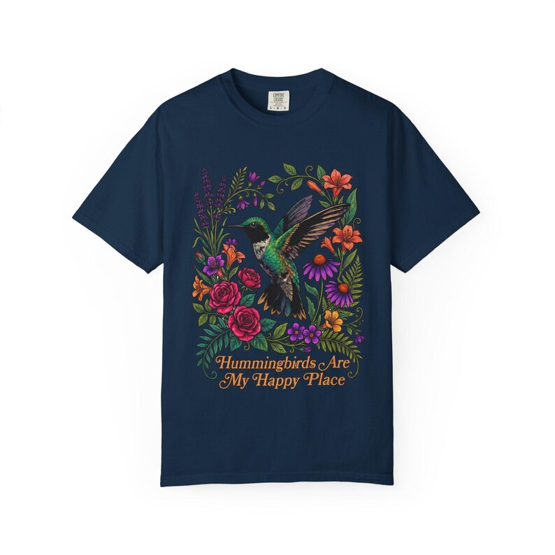 Hummingbird Shirt, Hummingbirds Are My Happy Place Tee, Bird Lover Gift image 11