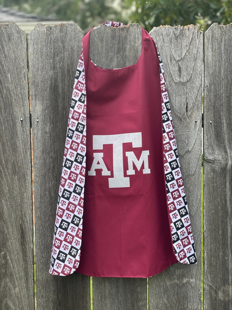 Custom Texas A&M University Aggies Cape Handmade and Reversible image 1