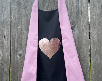Color Change Sequin Kid's Heart Cape - Handmade