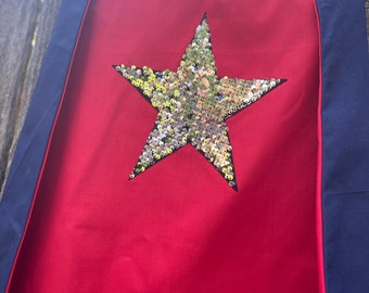 Color Change Sequin Kid's Star Cape - Handmade