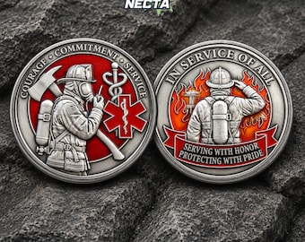 Moneda de bombero, moneda conmemorativa del compromiso de servicio y valentía del departamento de bomberos, ficha de moneda de recuperación y sobriedad, regalo de recuerdo de agradecimiento