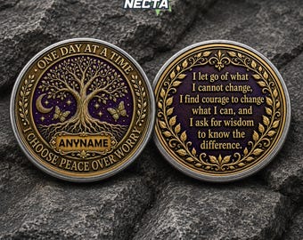 Custom Sobriety Coin, Personalized Recovery Milestone Anniversary Challenge Coin, Recovery Sobriety Coin Chip Gifts