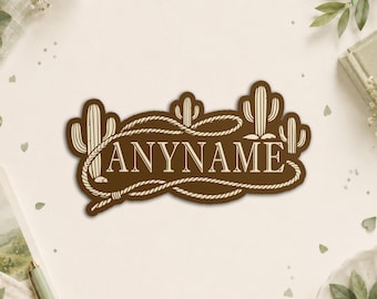 Personalized Cowboy Cowgirl Name Sticker - Custom Horse Sports Riding, Western Country Waterproof Die Cut Stickers for Water Bottle, Laptop
