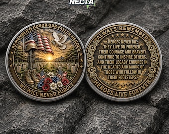 Moneda en memoria de nuestros héroes caídos, moneda conmemorativa militar en recuerdo de veteranos, ficha de recuerdo de sobriedad.