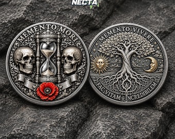 Tree Of Life Memento Mori Coin, Inspiration Motivational Positive Challenge Coin, Recovery Sobriety Coin Chip, Appreciation Keepsake Gifts