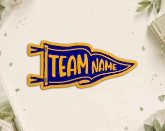 Custom Pennant Name Sticker - Personalized Teach Schools Team Mascot, School Spirit Waterproof Die Cut Stickers for Water Bottle, Laptop