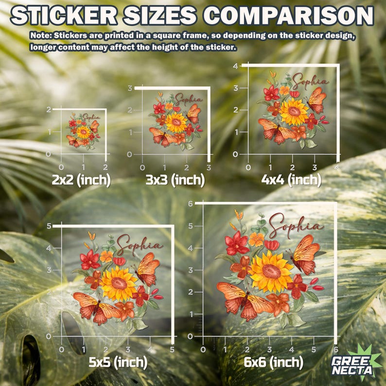 Custom Butterfly Name Transparent Sticker, Personalized Name With ...