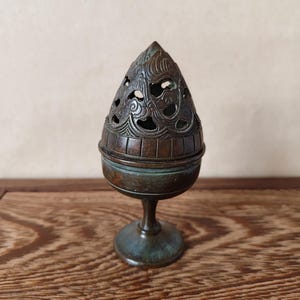 Vintage Bronze Carved incense burner statue