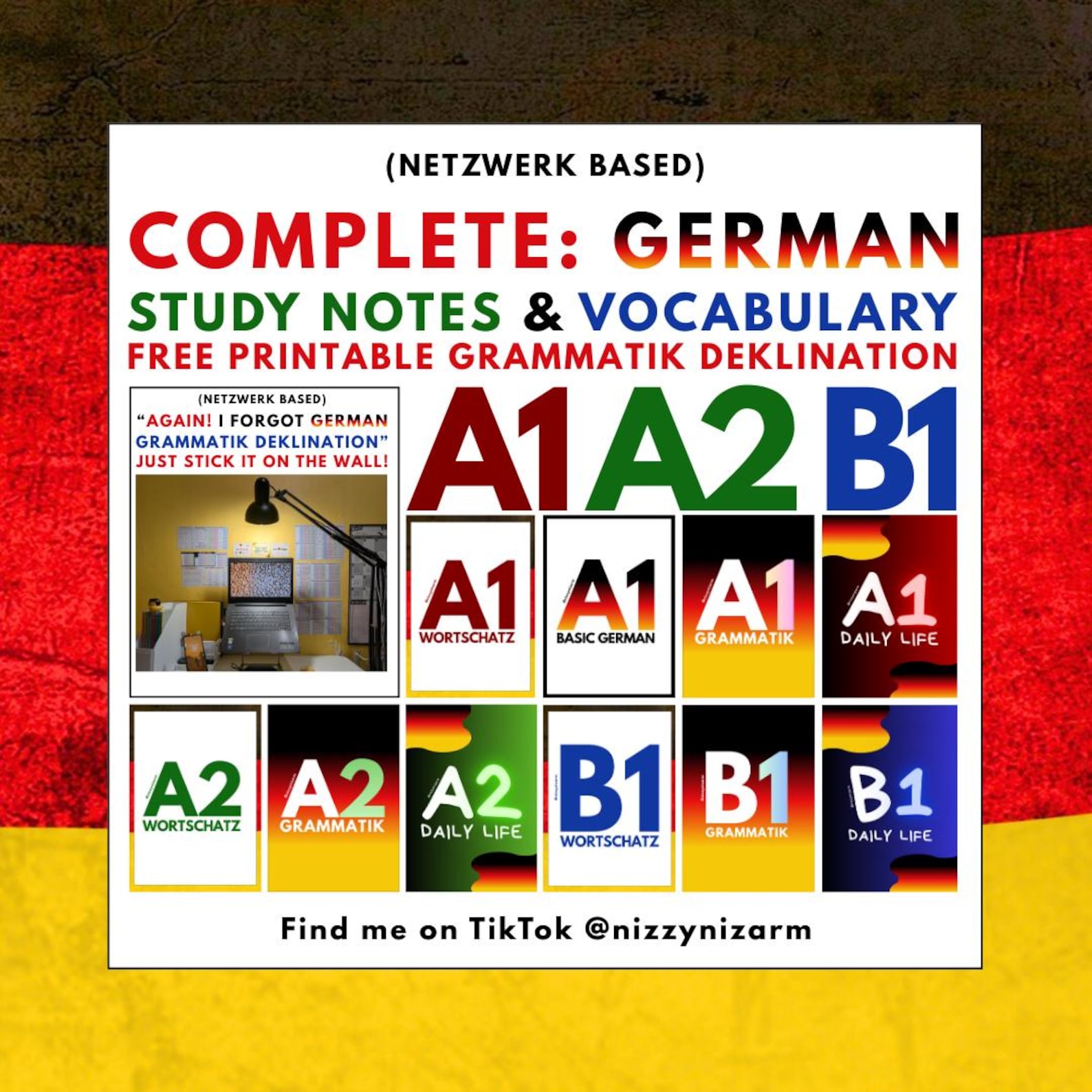 Complete German A1-B1 Study Notes Guide | Vocabulary & Grammar (digital ...