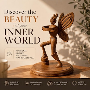 Ein sinnvolles einzigartiges personalisiertes Geschenk | Skulptur Inspiriert von Deiner Psyche | 3D gedrucktes Kunstdekor