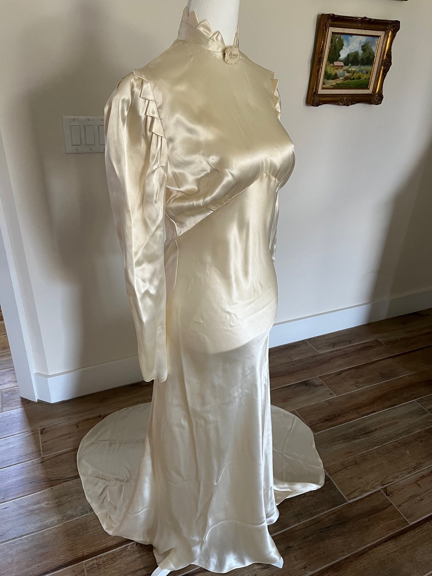 Glamorous 1930s Liquid Satin Wedding Gown - Etsy
