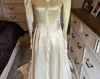 Fantastic 1930s Art Deco Silk Satin Wedding Gown - Etsy