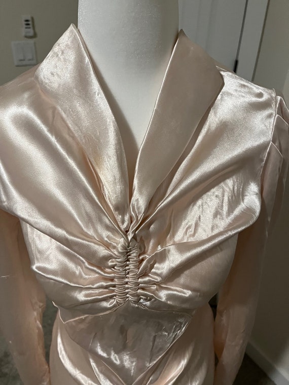 Glorious 1930's Silk Satin Wedding Gown - image 2