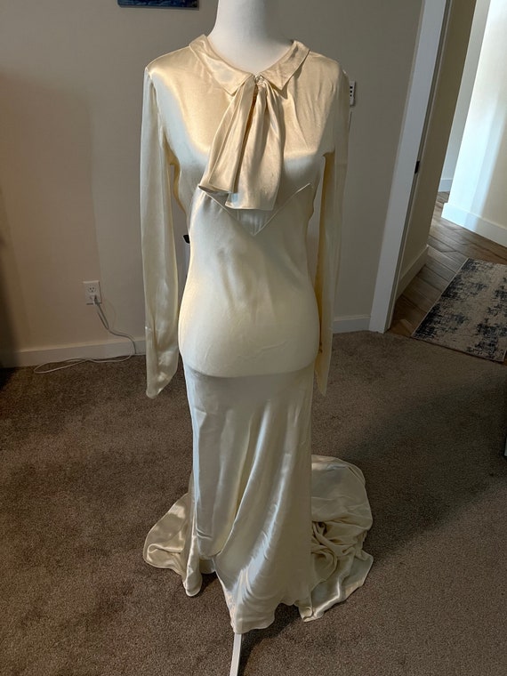 Sensational 1930s Silk Satin Wedding Gown - image 1