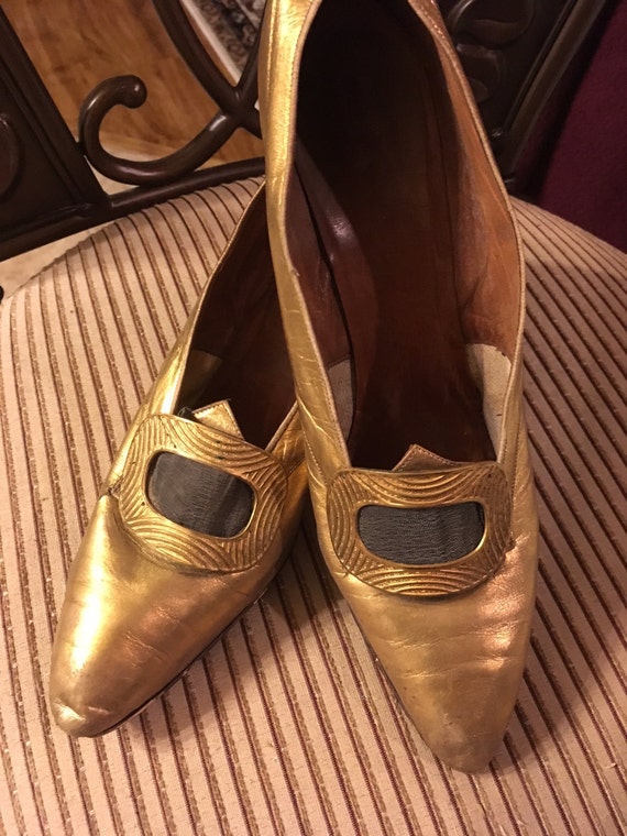 Glittering Gold Edwardian I Miller Evening Shoes