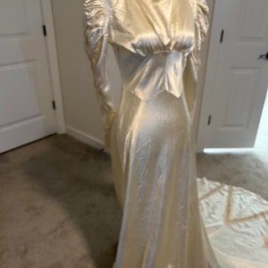 Gorgeous 1930s Era Satin and Lace Wedding Gown