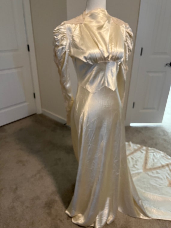 Gorgeous 1930s Era Satin and Lace Wedding Gown