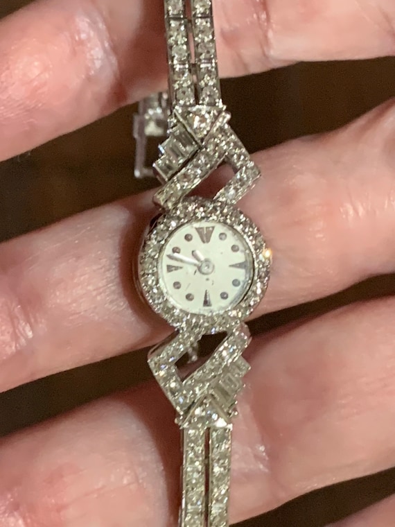 Magnificent LeCoultre Platinum and Diamond Ladies… - image 1