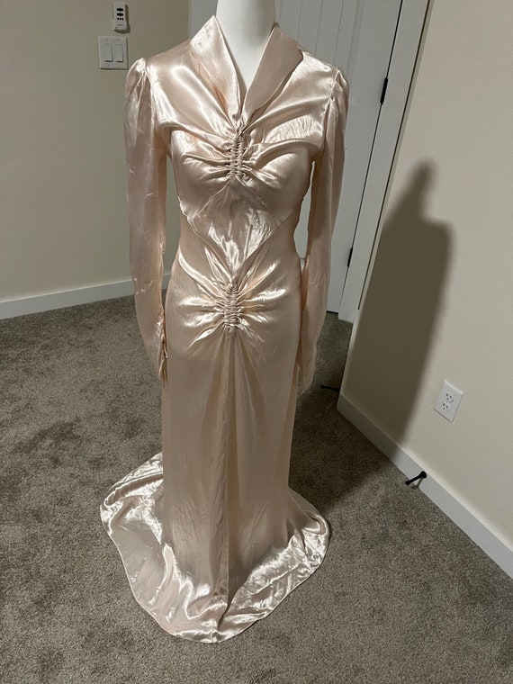 Glorious 1930's Silk Satin Wedding Gown