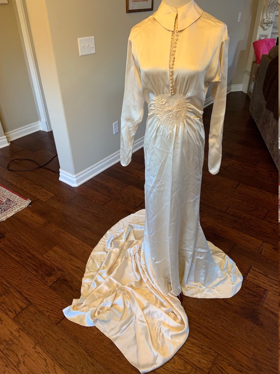 Fantastic 1930s Silk Wedding Gown - image 1