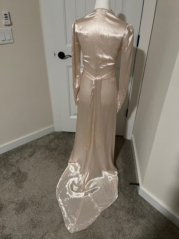 Glorious 1930's Silk Satin Wedding Gown - image 3