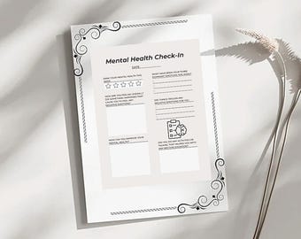 Mental Health Journal Check-In | Digital Print