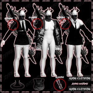 Yakuza Dragon Set | Custom Gang Clothing | Female | Black| RP Servers