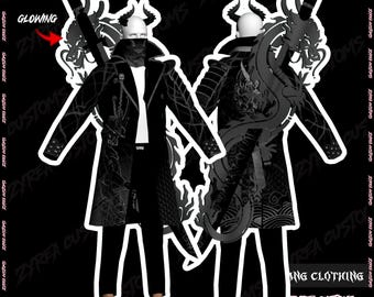 Conjunto de dragón Yakuza 1 / Ropa de pandilla personalizada / Masculino / Negro / Servidores RP