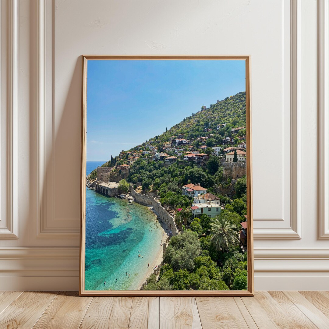 Mediterranean Coastal Wall Art | Seaside Town Photography Print ...